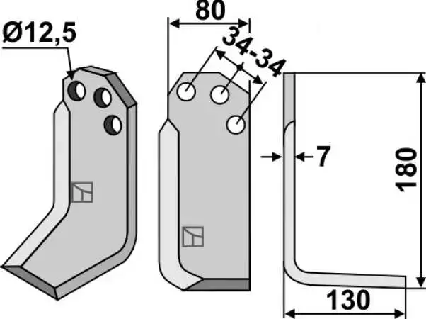 Fräsmesser 180x80mm, rechts